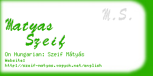 matyas szeif business card